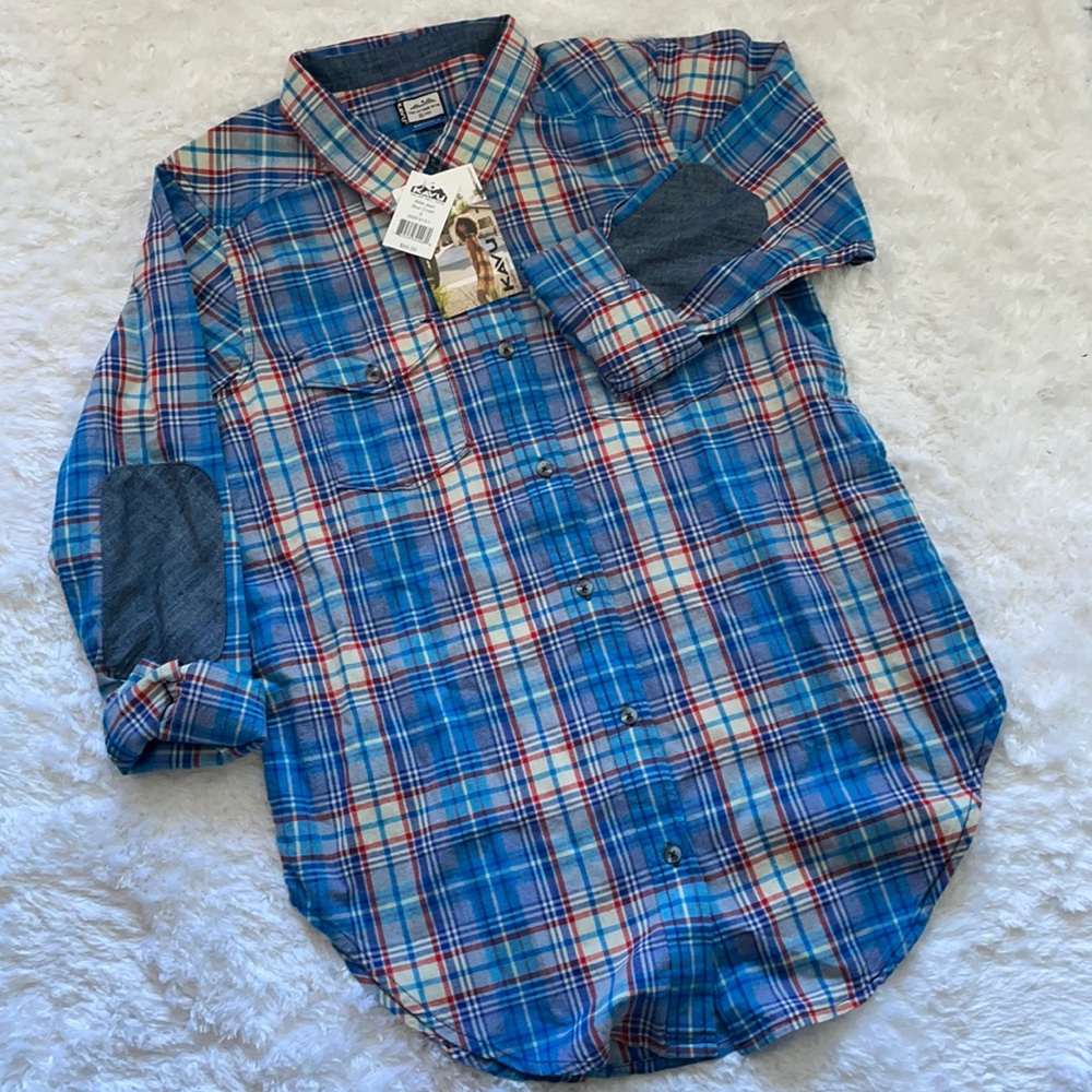 Kavu Billie Jean Blue Crush Button Up Shirt NWT